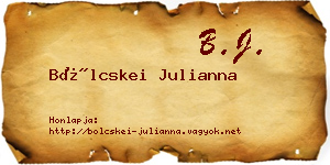 Bölcskei Julianna névjegykártya