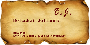Bölcskei Julianna névjegykártya